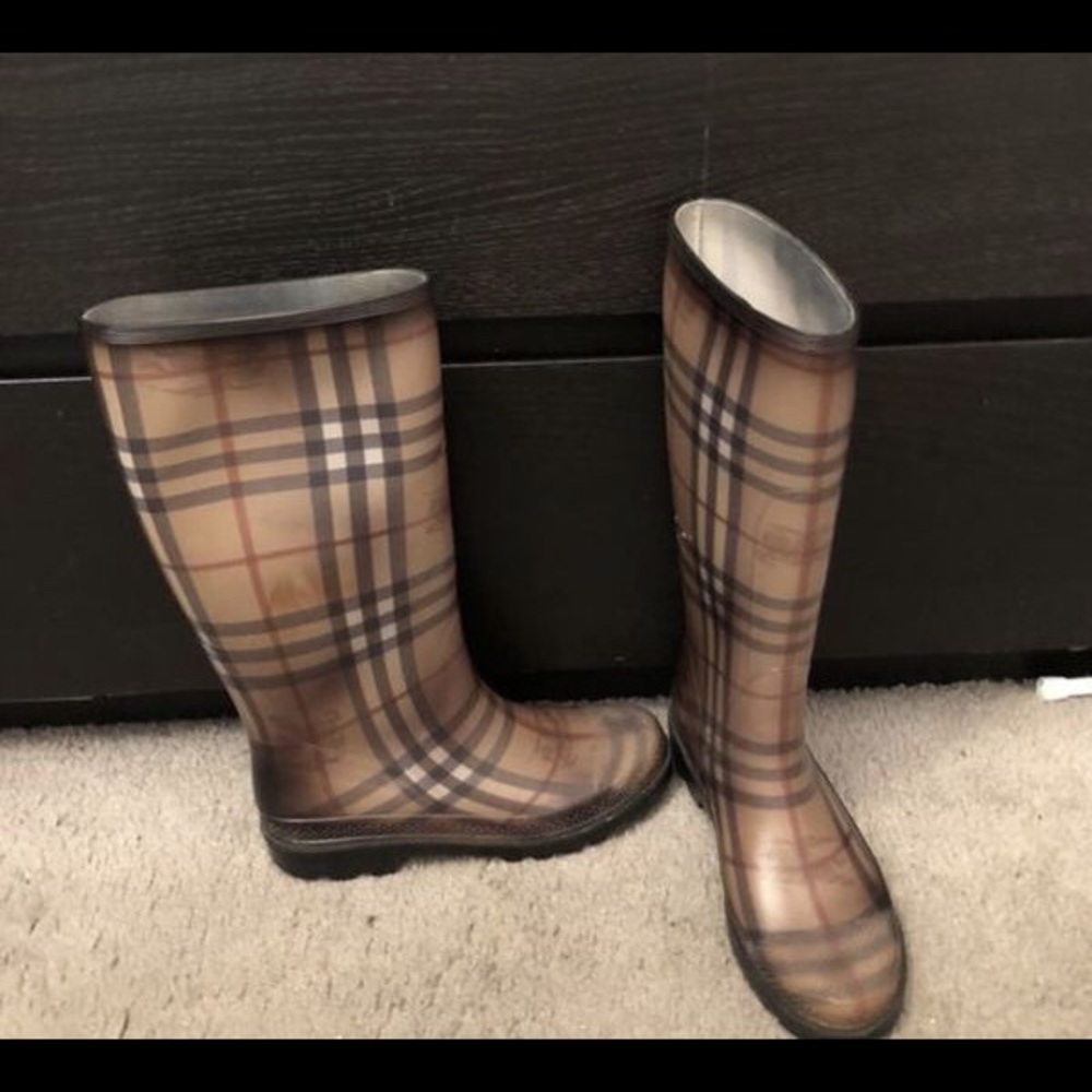 Burberry rain boots -worn